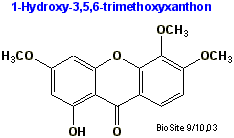 Strukturen af 1-hydroxy-3,5,6-trimethoxyxanthon