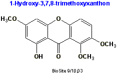 Strukturen af 1-hydroxy-3,7,8-trimethoxyxanthon
