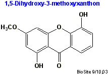 Strukturen af 1,5-dihydroxy-3-methoxyxanthon