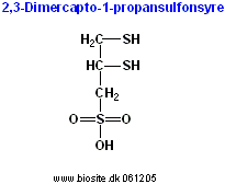 Strukturen af 2,3-dimercapto-1-propansulfonsyre