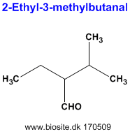 Strukturen af 2-ethyl-3-methylbutanal