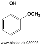 Strukturen af 2-methoxyphenol (guaiacol)