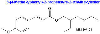 Strukturen af 3-(4-Methoxyphenyl)-2-propensyre-2-ethylhexylester
