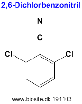 Strukturen af 2,6-dichlorbenzonitril