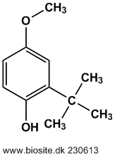 Strukturen af 3-tert-butyl-4-hydroxyanisol