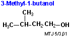 Strukturen af 3-methyl-1-butanol