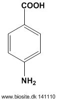 Strukturen af 4-aminobenzoesyre