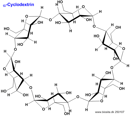 Konformationsstruktur af alfa-cyclodextrin