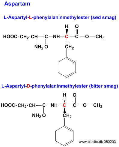 Strukturen af aspartam