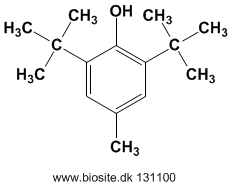 Strukturen af butyleret hydroxytoluen - BHT