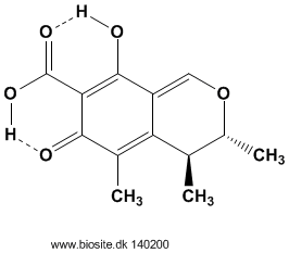 Strukturen af citrinin med intramolekyl�re hydrogenbindinger
