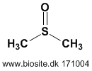 Strukturen af dimethylsulfoxid eller DMSO