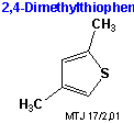 Strukturen af 2,4-dimethylthiophen