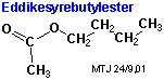 Strukturen af eddikesyrebutylester