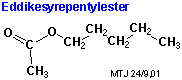 Strukturen af eddikesyrepentylester