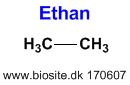 Strukturen af gasarten ethan