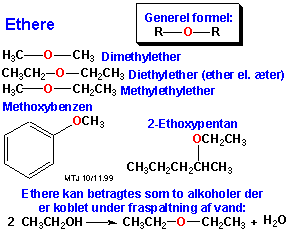 Struktureksempler p� forskellige ethere