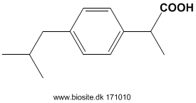 Strukturen af ibuprofen