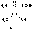 Strukturen af aminosyren isoleucin