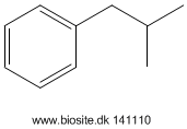 Strukturen af 2-methyl-1-phenylpropan