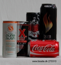 L�skedrikke som indeholder koffein