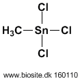 Strukturen af methyltintrichlorid