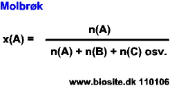 Beregning af molbr�ken for en blanding