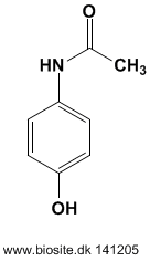 Strukturen af acetaminophen