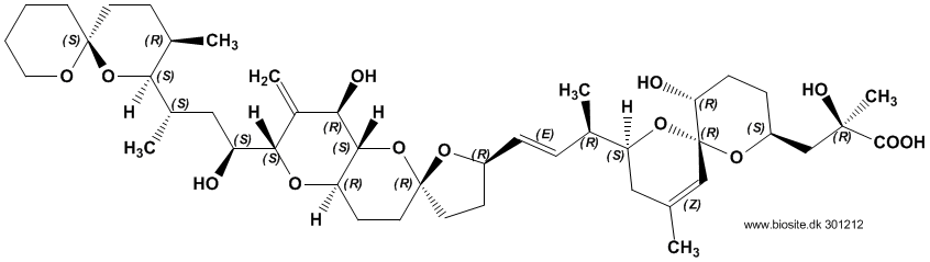 Strukturen af okadainsyre