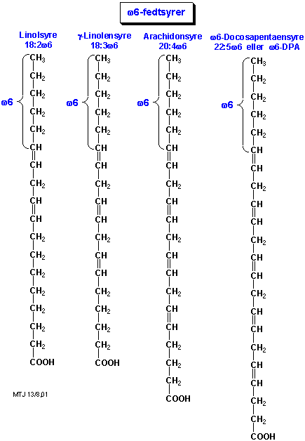Strukturer af omega-6-fedtsyrer