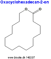 Strukturen af oxacyclohexadecan-2-on - en lacton