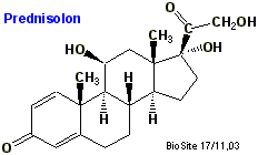 Strukturen af det kunstige steroidhormon prednisolon
