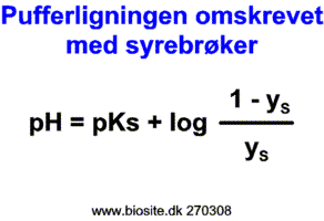 Pufferligningen omskrevet med syrebrker