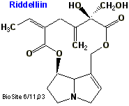 Strukturen af pyrrolizidinalkaloidet riddelliin