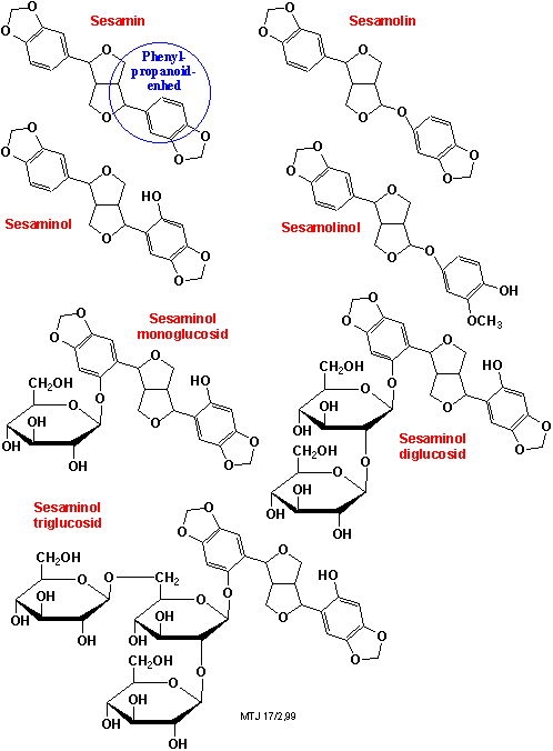 Eksempler på strukturer af lignaner