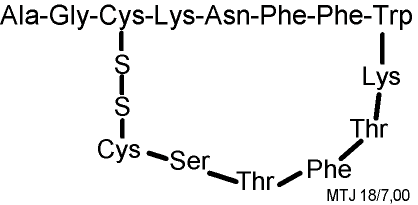 Aminosyre sammensætningen af somatostatin