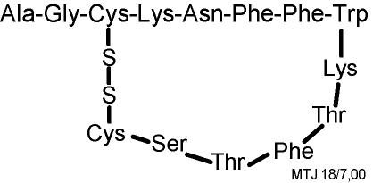 Aminosyre sammenstningen af somatostatin