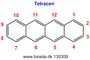 Strukturen af tetracen (naphthacen)