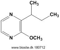 Strukturen af 3-isobutyl-2-methoxypyrazin