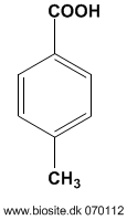 Strukturen af 4-methylbenzoesyre