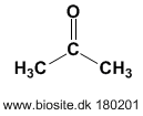 Den kemiske struktur af propanon (acetone)
