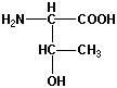 Strukturen af aminosyren threonin